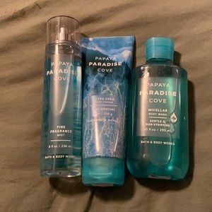 Bath & Body Works Papaya Paradise Cove set